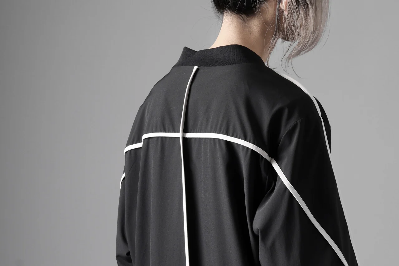 thom/krom MA-1 JACKET / ELASTIC NYLON + REFLECTION PIPING (BLACK) - Image 35