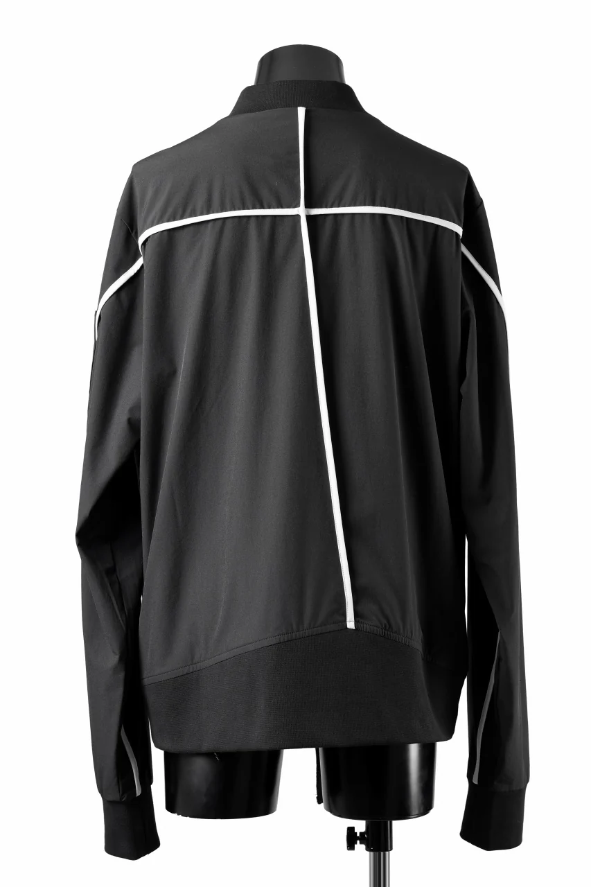 thom/krom MA-1 JACKET / ELASTIC NYLON + REFLECTION PIPING (BLACK) - Image 4