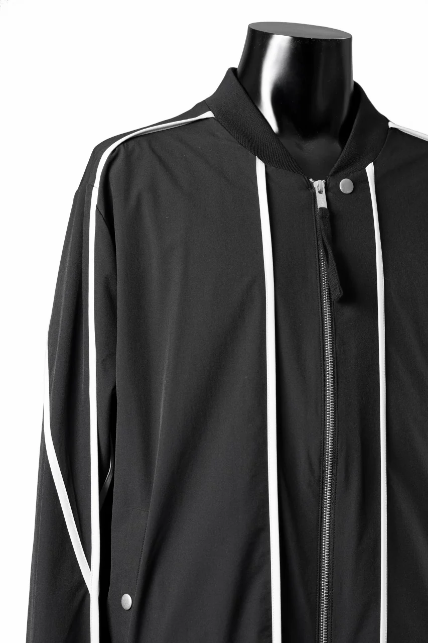 thom/krom MA-1 JACKET / ELASTIC NYLON + REFLECTION PIPING (BLACK) - Image 8