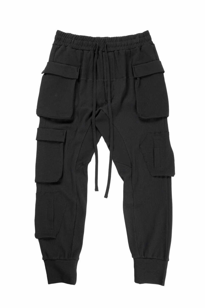 thom/krom MATMIX CARGO TROUSERS / STRUCTURED SOFT JERSEY (BLACK)