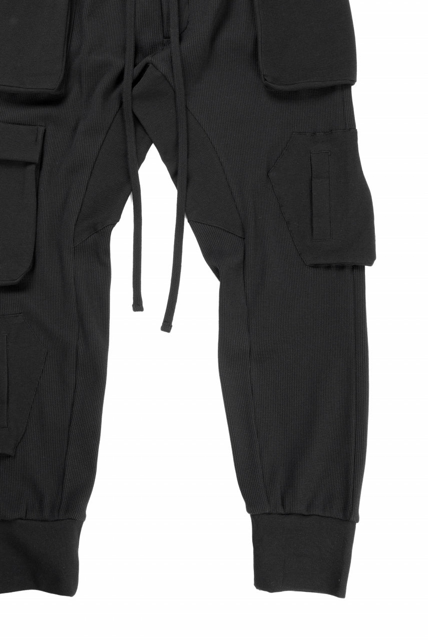thom/krom MATMIX CARGO TROUSERS / STRUCTURED SOFT JERSEY (BLACK) - Image 3