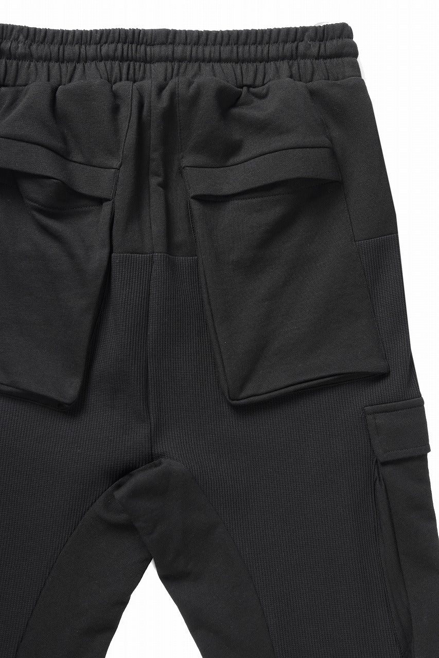 thom/krom MATMIX CARGO TROUSERS / STRUCTURED SOFT JERSEY (BLACK) - Image 12