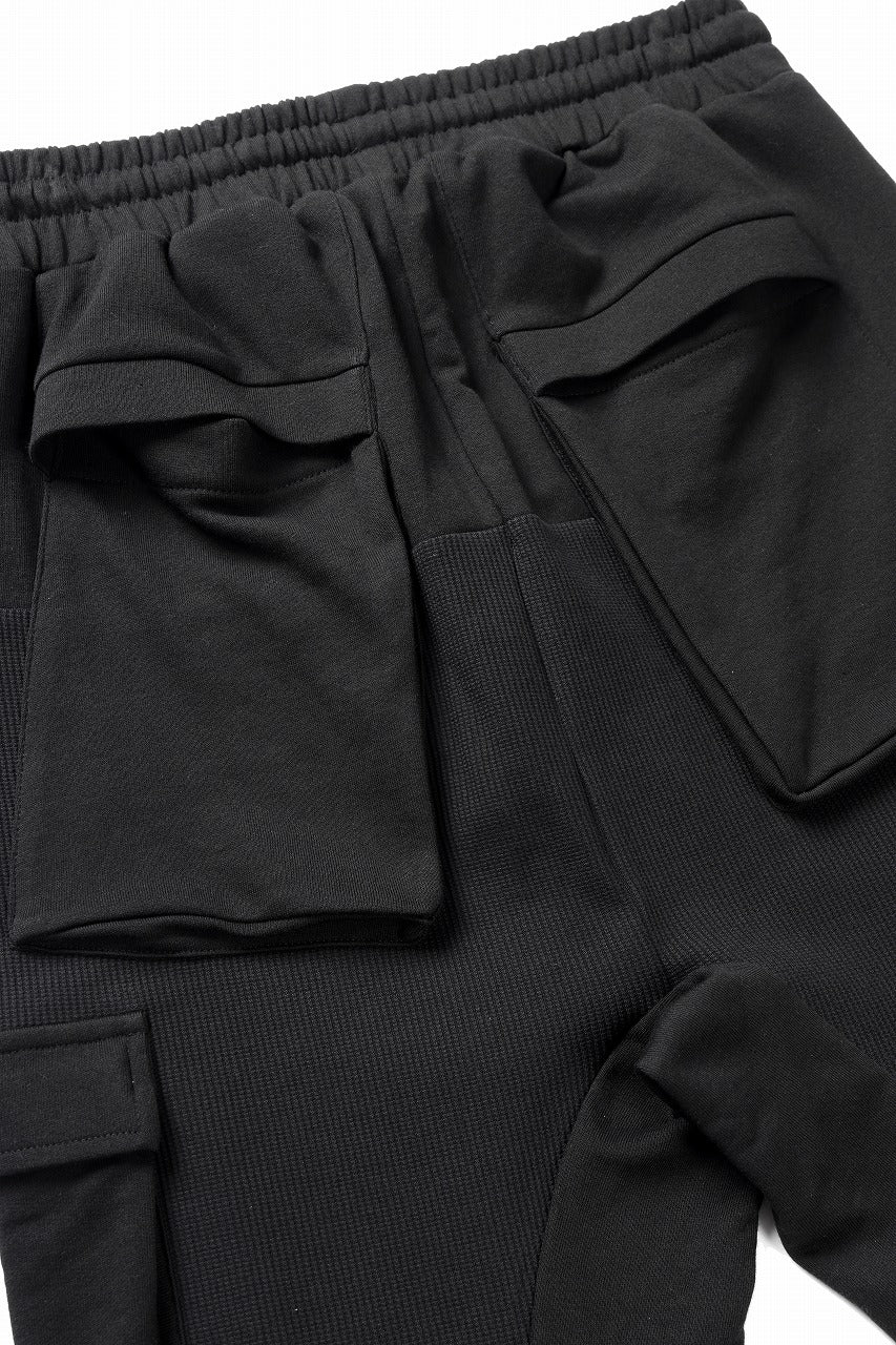 thom/krom MATMIX CARGO TROUSERS / STRUCTURED SOFT JERSEY (BLACK) - Image 14