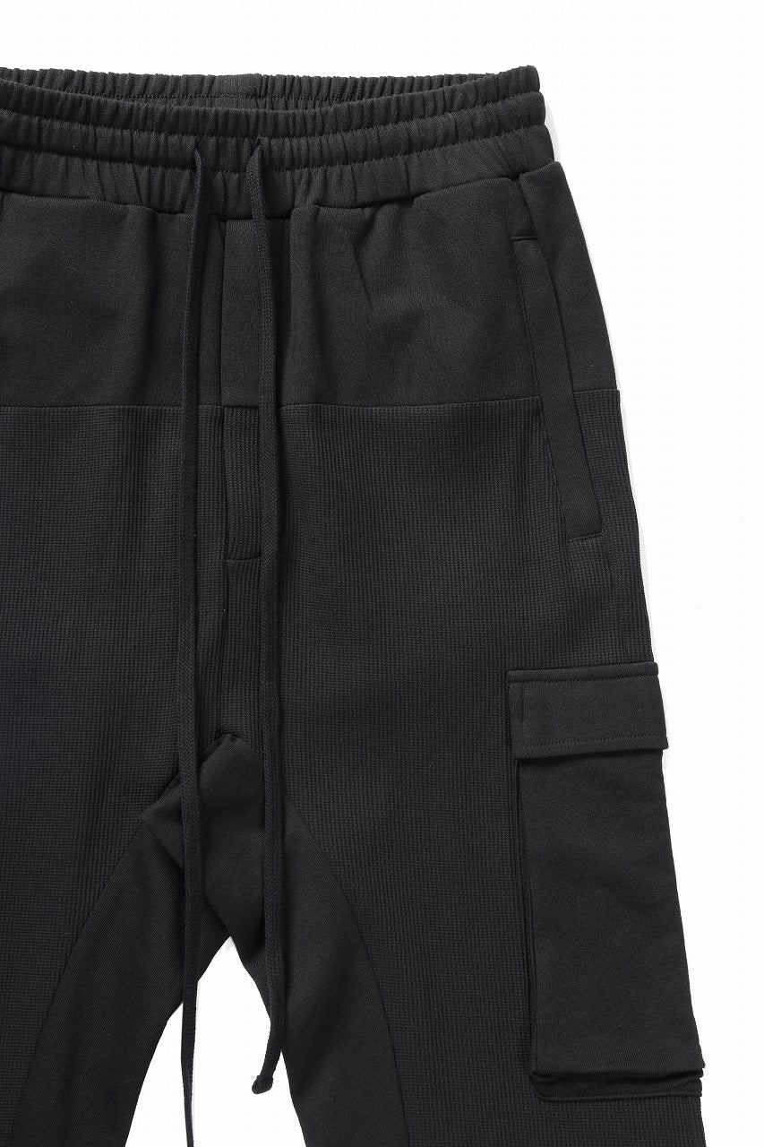 thom/krom MATMIX CARGO TROUSERS / STRUCTURED SOFT JERSEY (BLACK) - Image 6