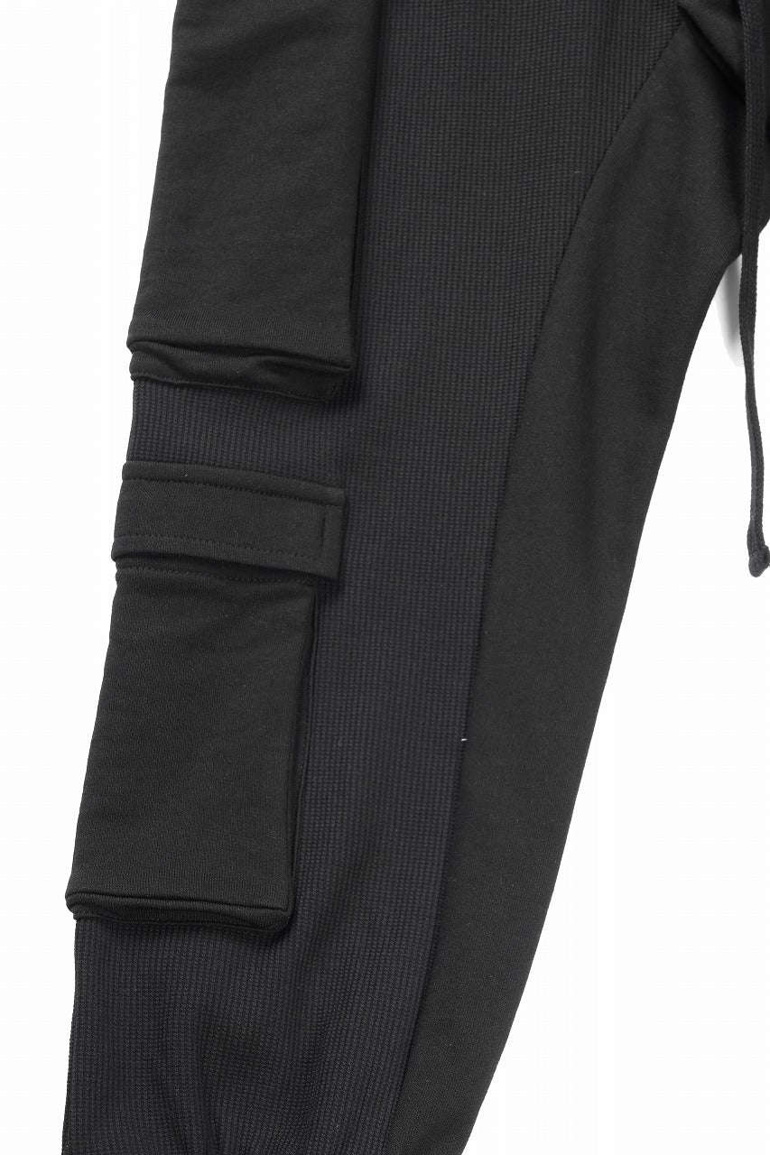 thom/krom MATMIX CARGO TROUSERS / STRUCTURED SOFT JERSEY (BLACK) - Image 8