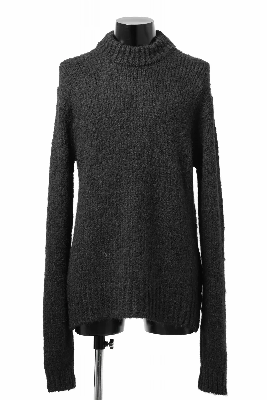 thom/krom MOCK NECK KNIT PULLOVER / ALPACA WOOL (BLACK) - Image 4