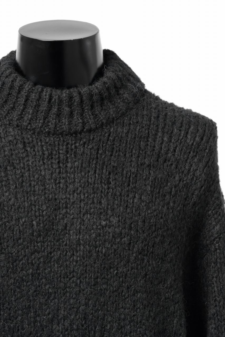 thom/krom MOCK NECK KNIT PULLOVER / ALPACA WOOL (BLACK) - Image 7