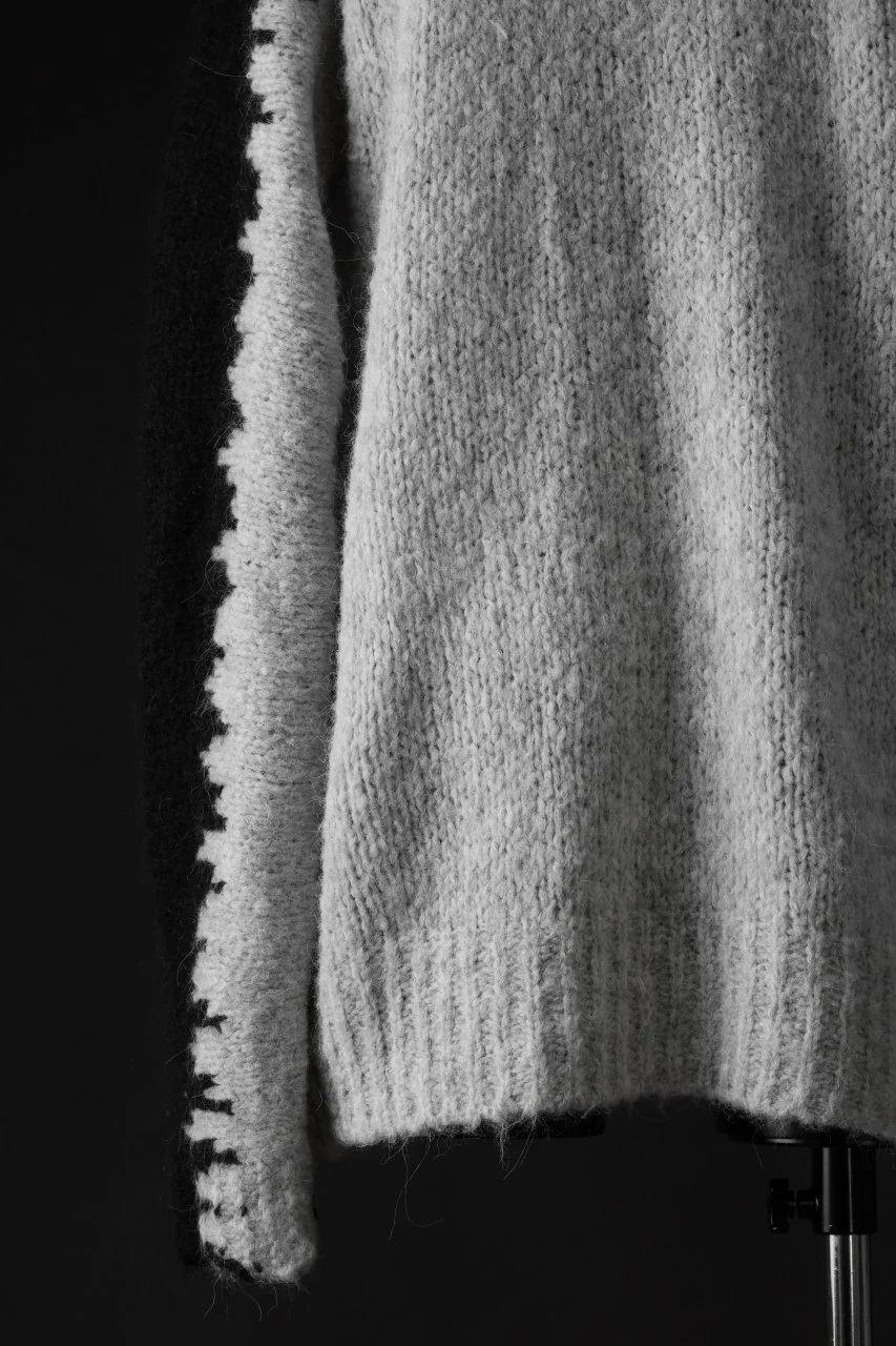 thom/krom MOCK NECK KNIT PULLOVER / ALPACA WOOL (BLACK x GREY) - Image 10