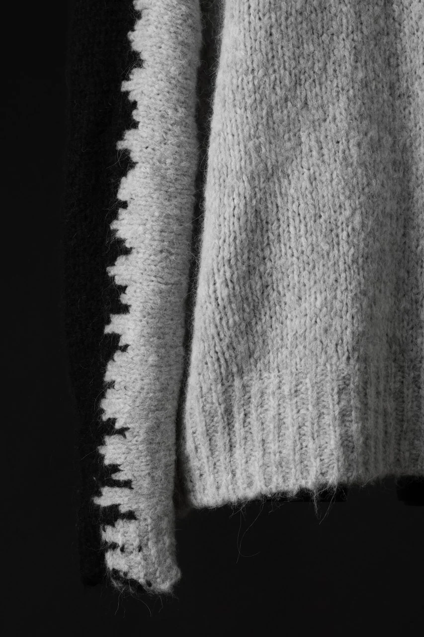 thom/krom MOCK NECK KNIT PULLOVER / ALPACA WOOL (BLACK x GREY) - Image 11