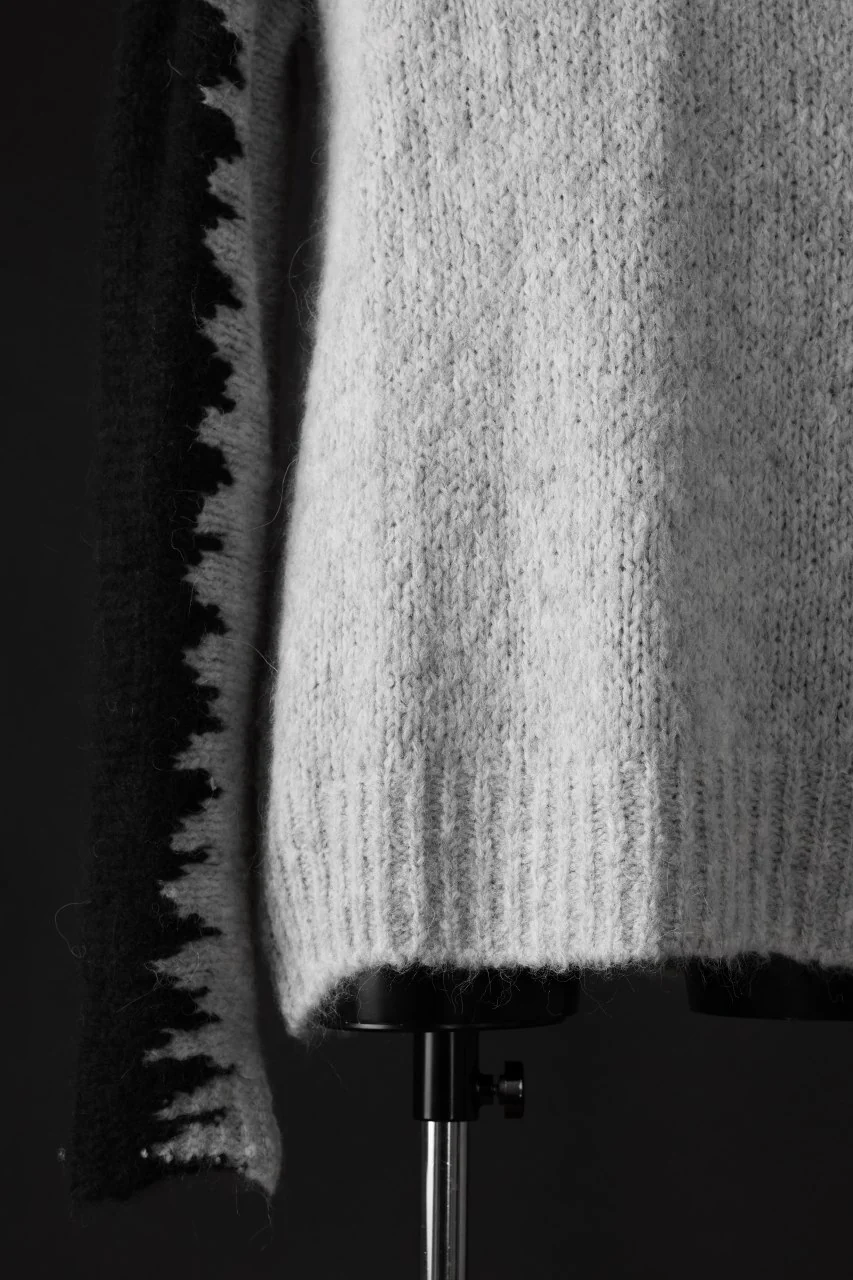 thom/krom MOCK NECK KNIT PULLOVER / ALPACA WOOL (BLACK x GREY) - Image 16