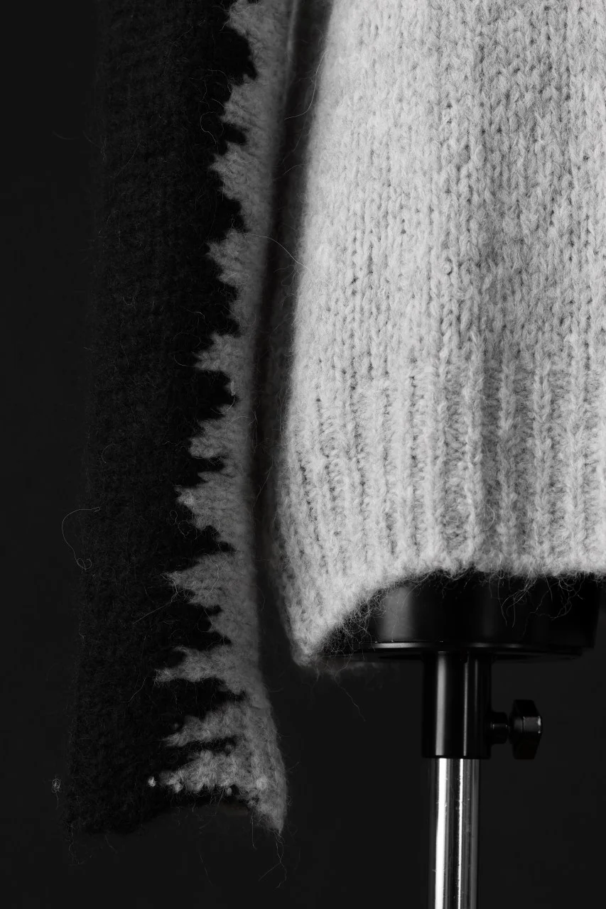 thom/krom MOCK NECK KNIT PULLOVER / ALPACA WOOL (BLACK x GREY) - Image 17