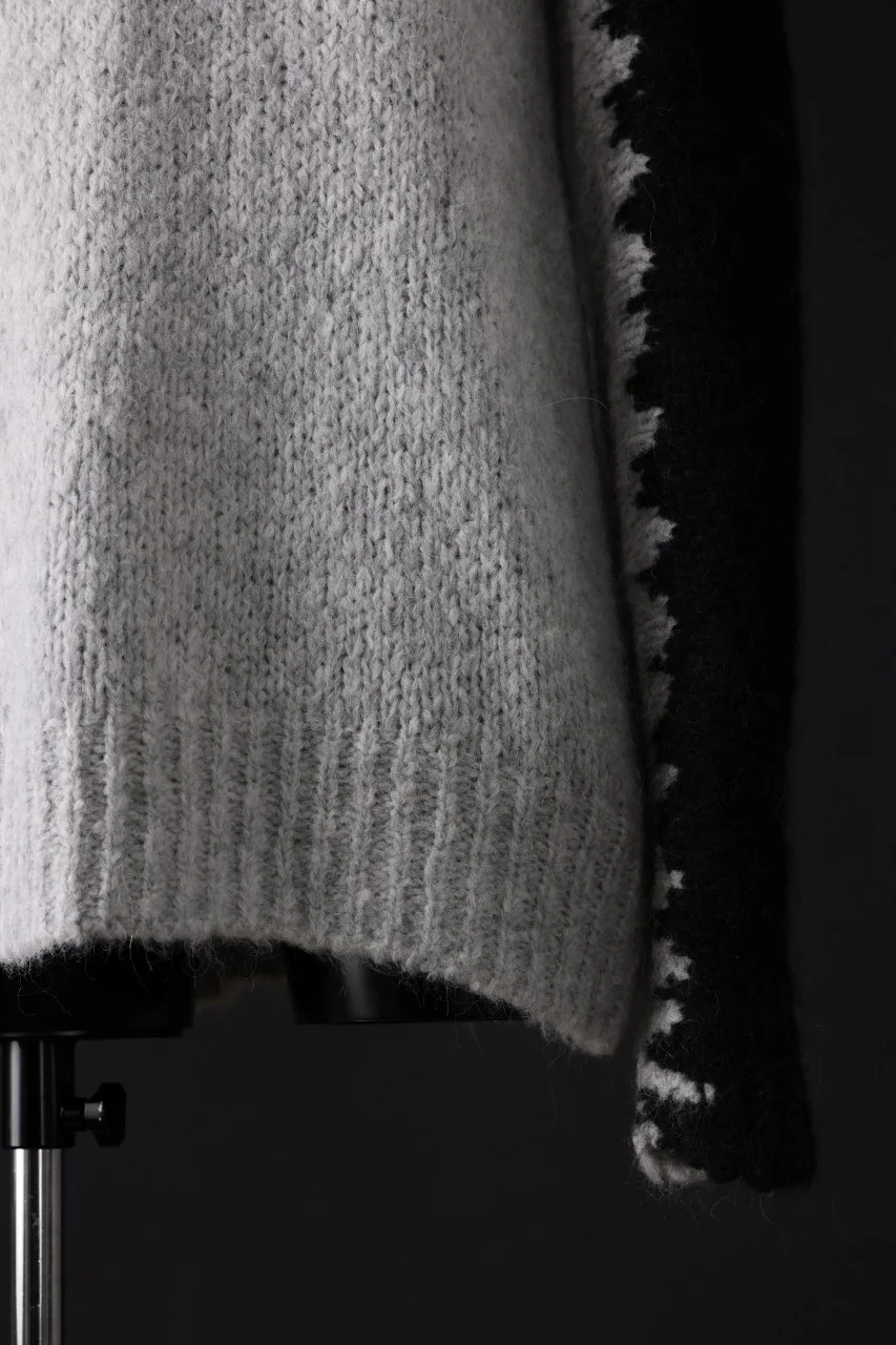 thom/krom MOCK NECK KNIT PULLOVER / ALPACA WOOL (BLACK x GREY) - Image 19