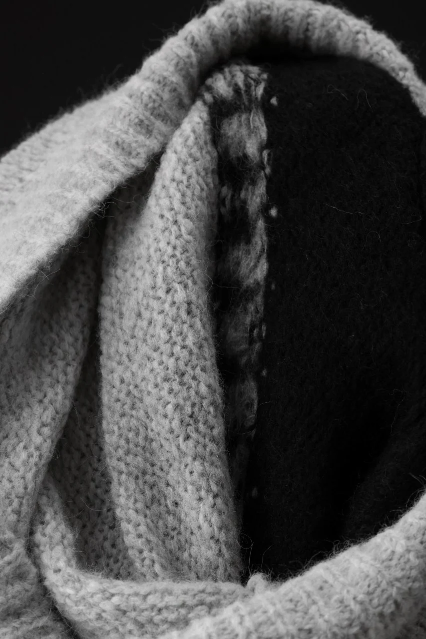 thom/krom MOCK NECK KNIT PULLOVER / ALPACA WOOL (BLACK x GREY) - Image 20