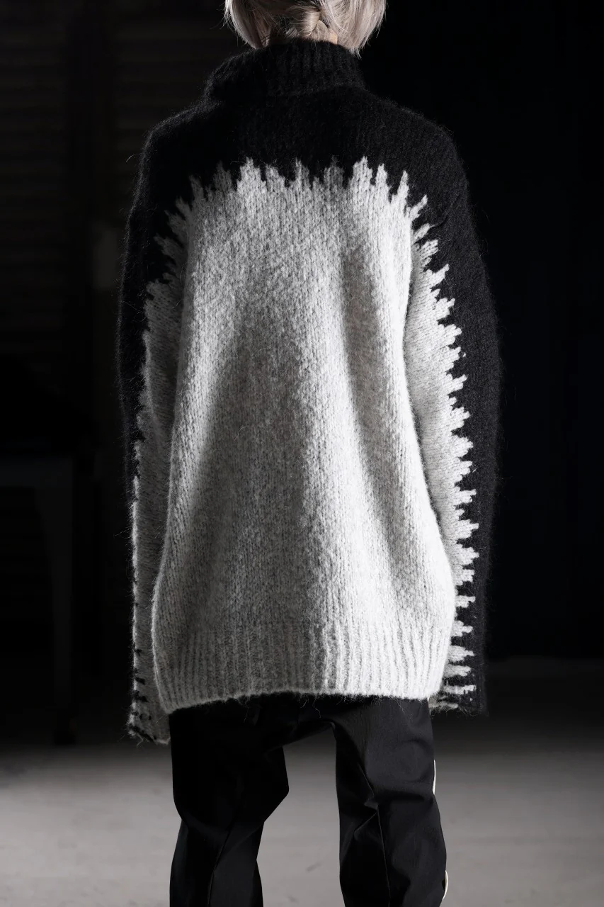 thom/krom MOCK NECK KNIT PULLOVER / ALPACA WOOL (BLACK x GREY) - Image 25