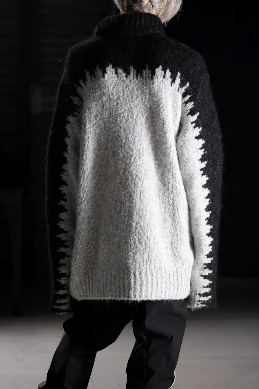 thom/krom MOCK NECK KNIT PULLOVER / ALPACA WOOL (BLACK x GREY) - Image 26