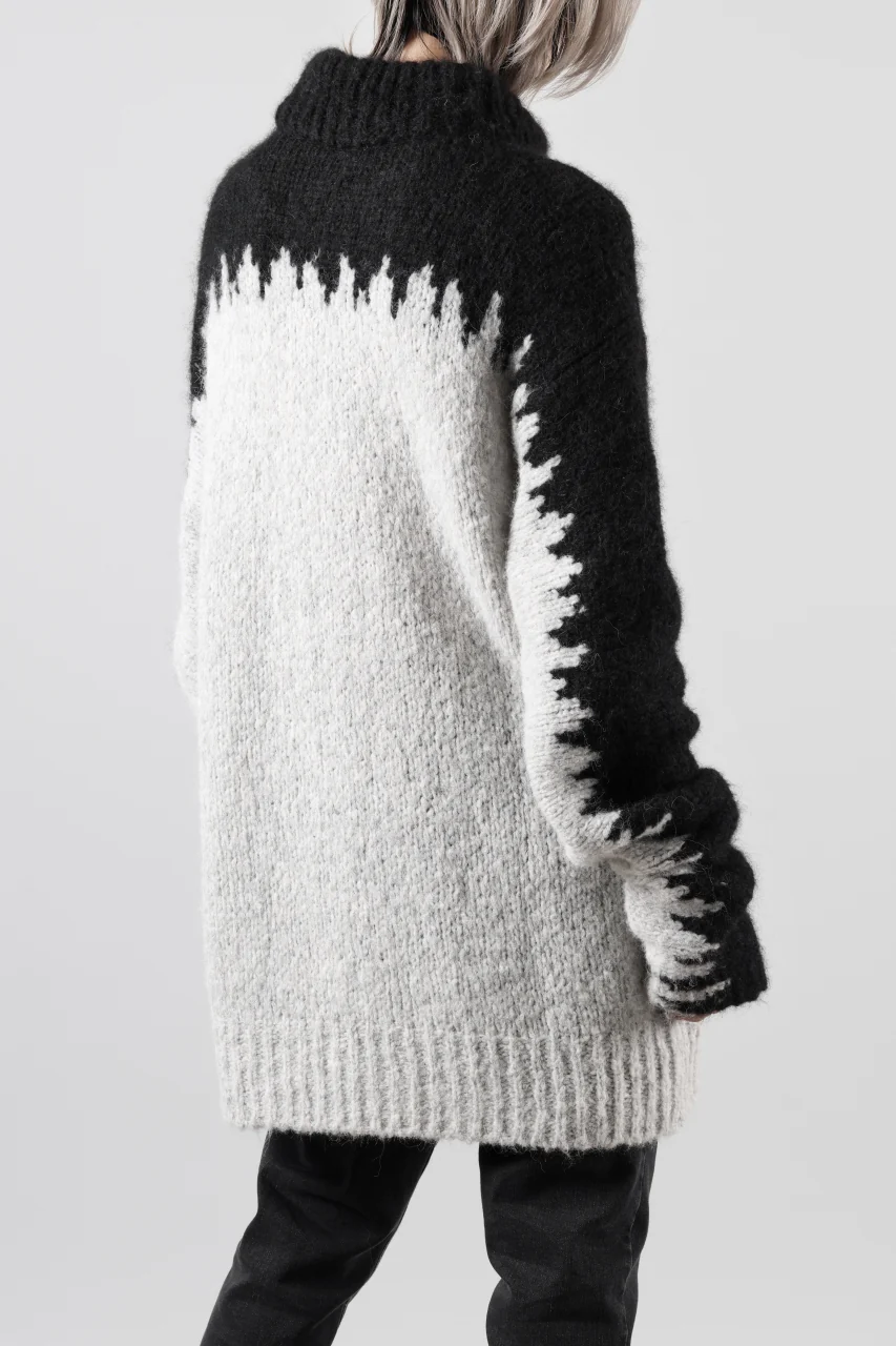 thom/krom MOCK NECK KNIT PULLOVER / ALPACA WOOL (BLACK x GREY) - Image 31