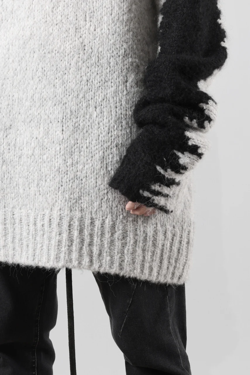 thom/krom MOCK NECK KNIT PULLOVER / ALPACA WOOL (BLACK x GREY) - Image 36
