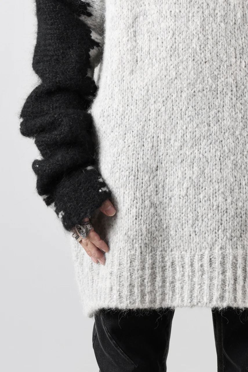 thom/krom MOCK NECK KNIT PULLOVER / ALPACA WOOL (BLACK x GREY) - Image 38