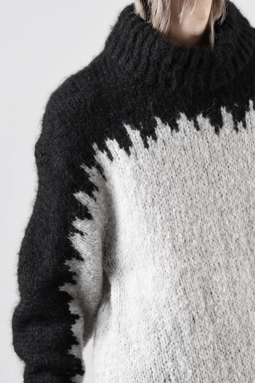 thom/krom MOCK NECK KNIT PULLOVER / ALPACA WOOL (BLACK x GREY) - Image 39
