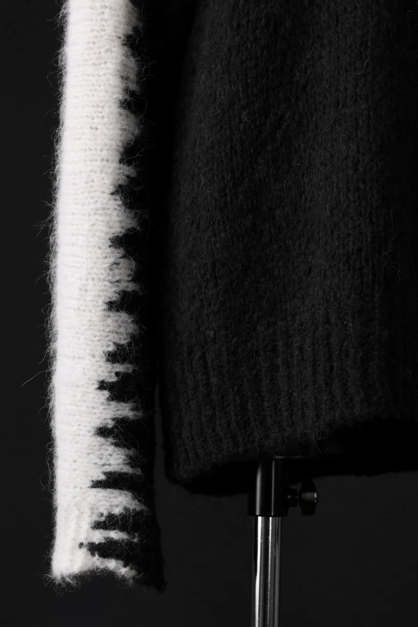 thom/krom MOCK NECK KNIT PULLOVER / ALPACA WOOL (WHITE x BLACK) - Image 10