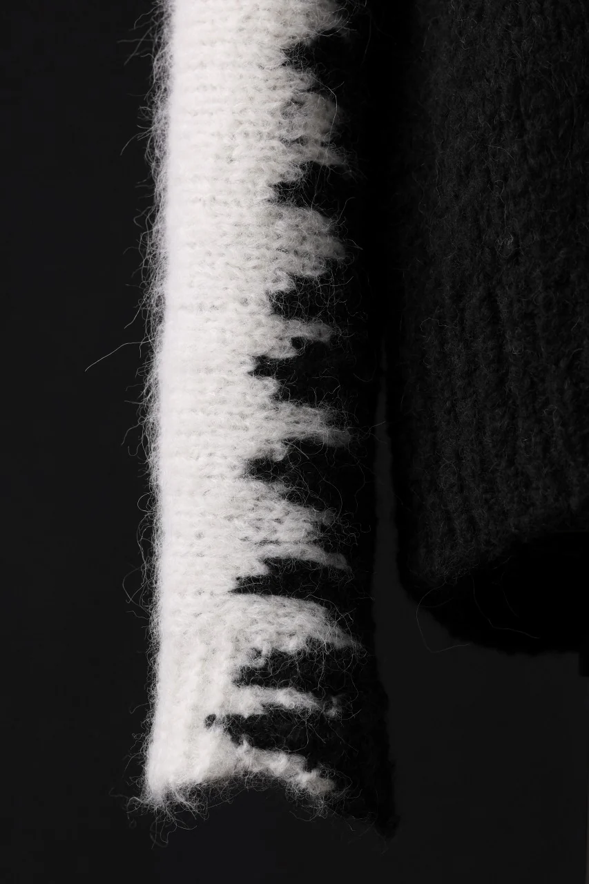 thom/krom MOCK NECK KNIT PULLOVER / ALPACA WOOL (WHITE x BLACK) - Image 11