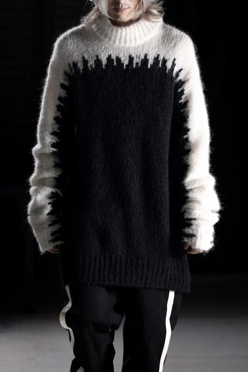 thom/krom MOCK NECK KNIT PULLOVER / ALPACA WOOL (WHITE x BLACK) - Image 21