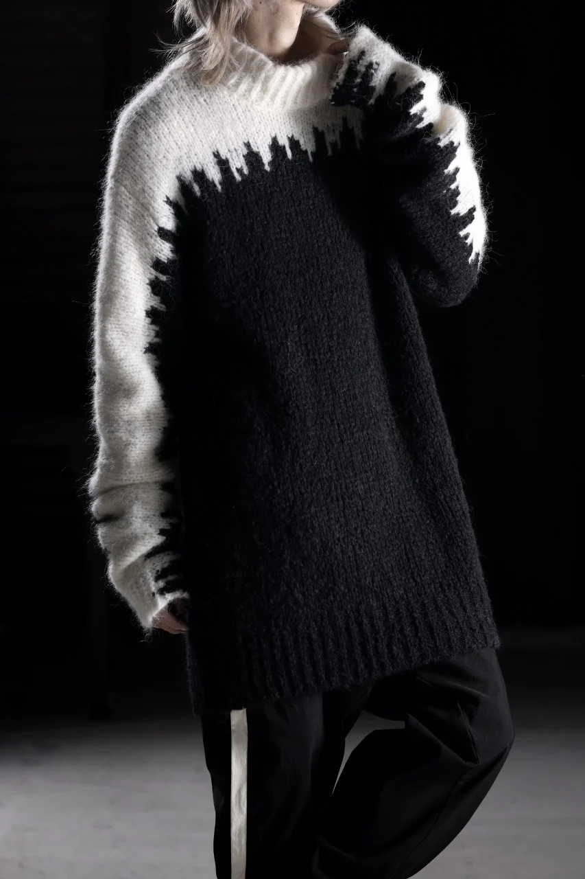 thom/krom MOCK NECK KNIT PULLOVER / ALPACA WOOL (WHITE x BLACK) - Image 23