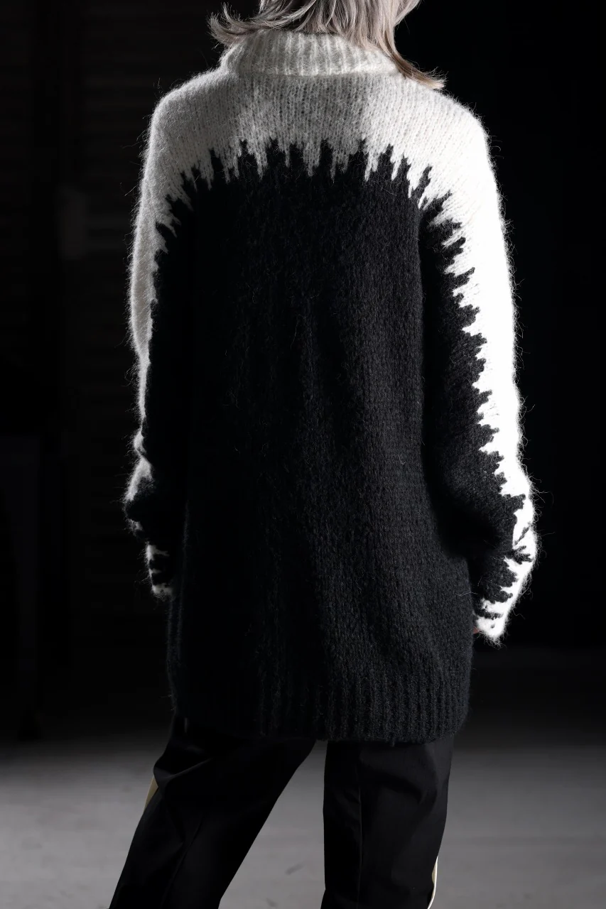 thom/krom MOCK NECK KNIT PULLOVER / ALPACA WOOL (WHITE x BLACK) - Image 24