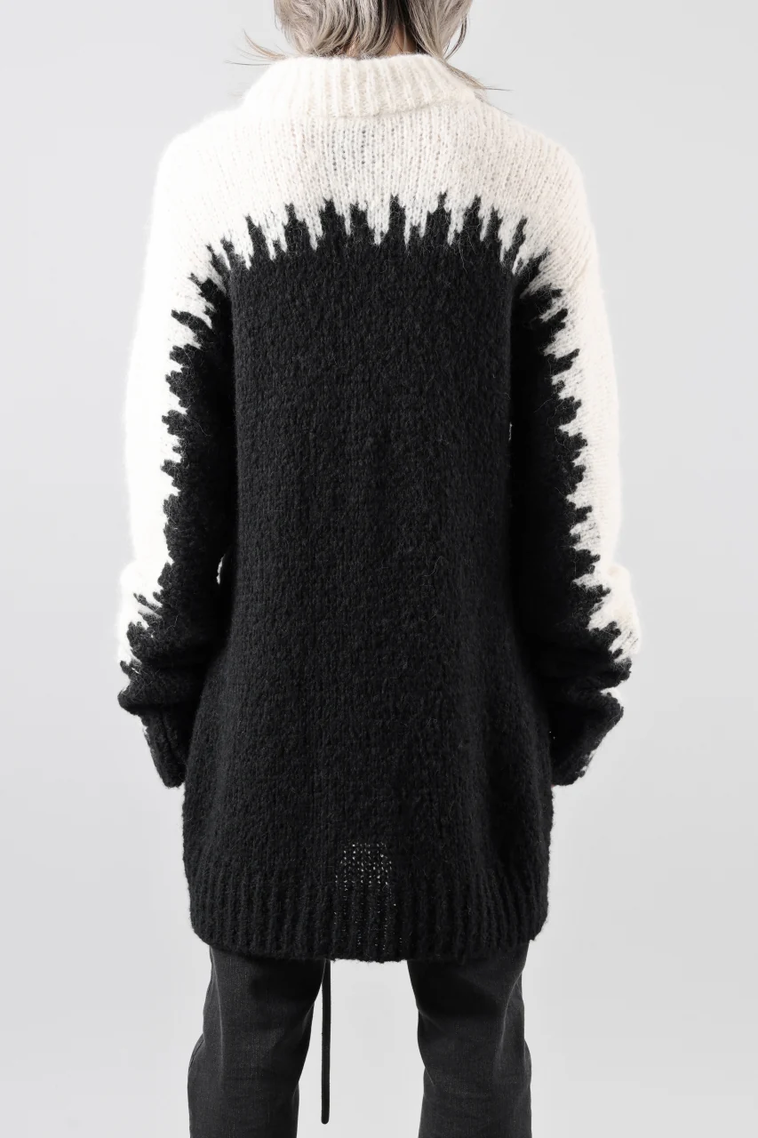 thom/krom MOCK NECK KNIT PULLOVER / ALPACA WOOL (WHITE x BLACK) - Image 29