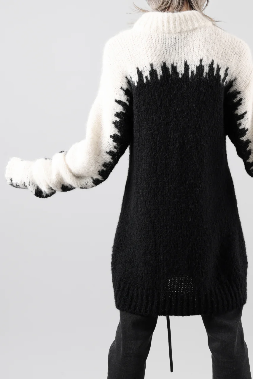 thom/krom MOCK NECK KNIT PULLOVER / ALPACA WOOL (WHITE x BLACK) - Image 32