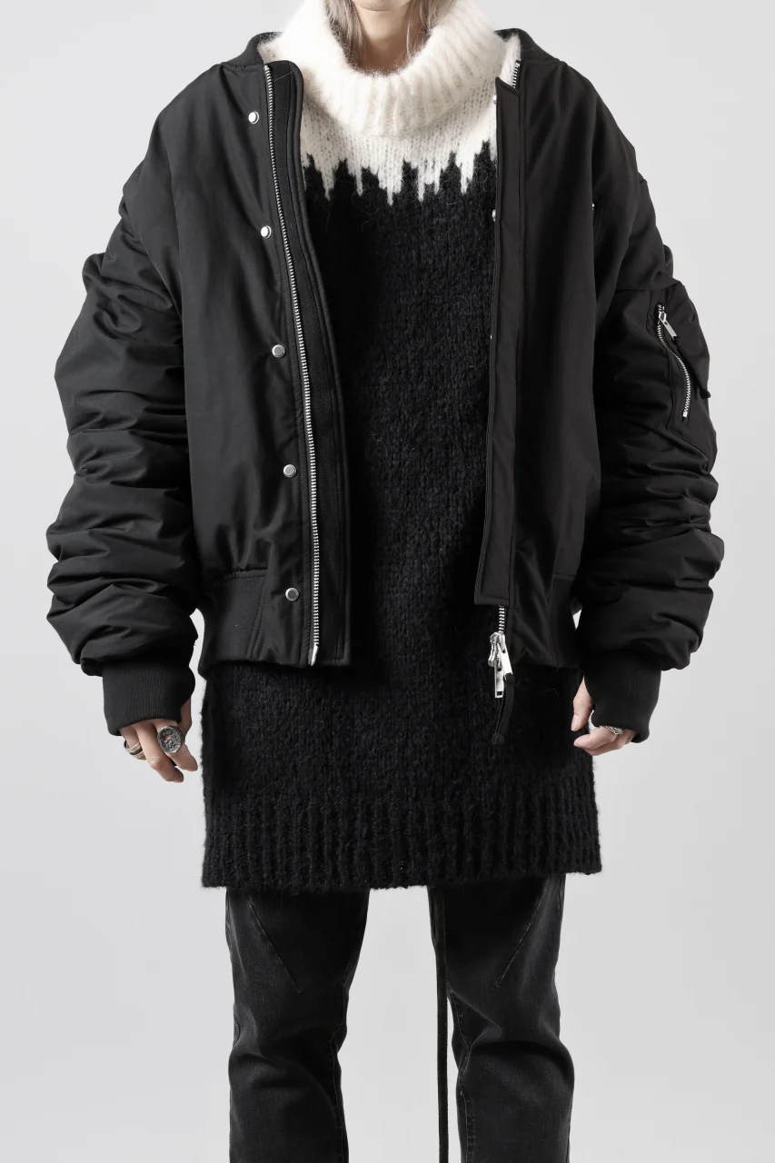 thom/krom MOCK NECK KNIT PULLOVER / ALPACA WOOL (WHITE x BLACK) - Image 36