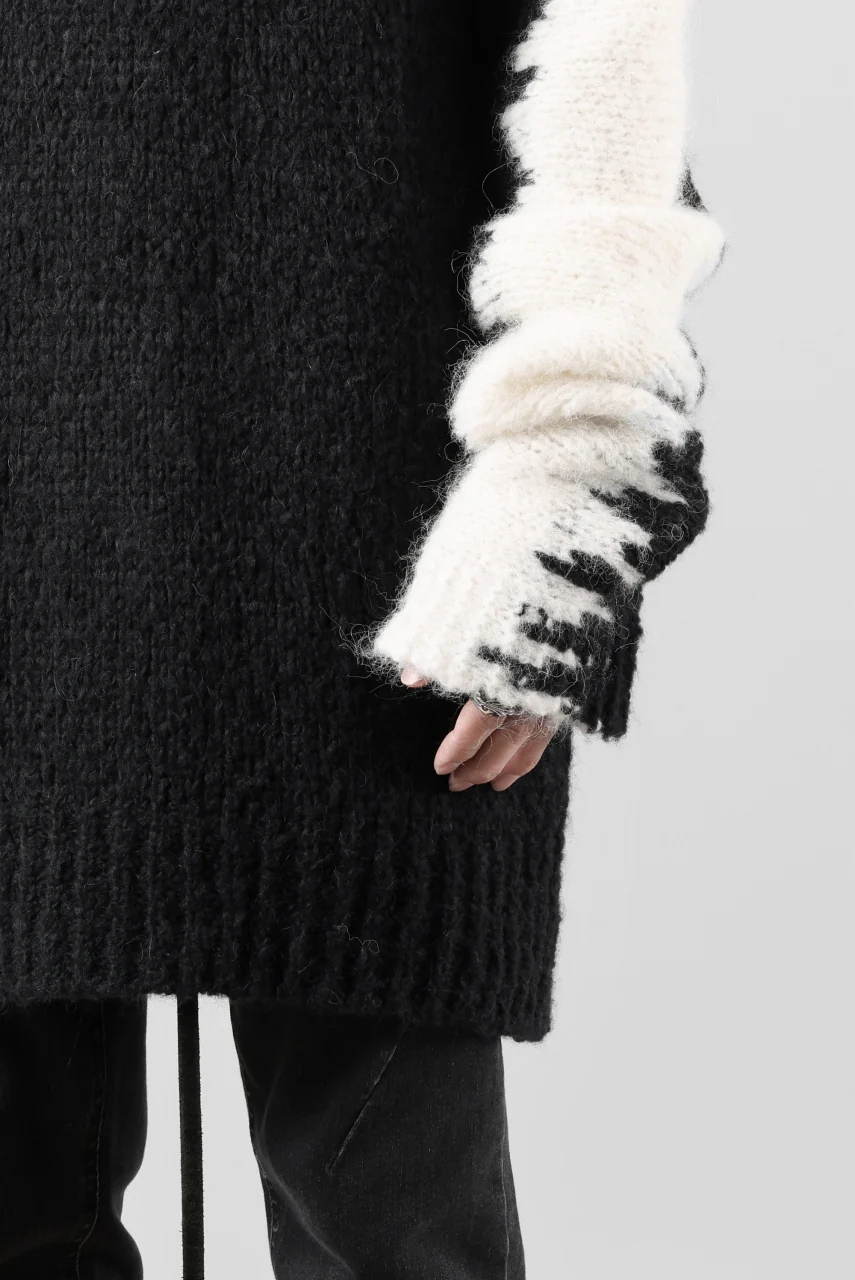 thom/krom MOCK NECK KNIT PULLOVER / ALPACA WOOL (WHITE x BLACK) - Image 38