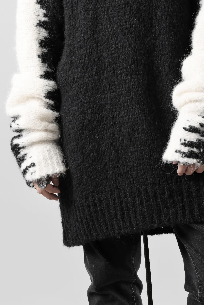thom/krom MOCK NECK KNIT PULLOVER / ALPACA WOOL (WHITE x BLACK) - Image 41