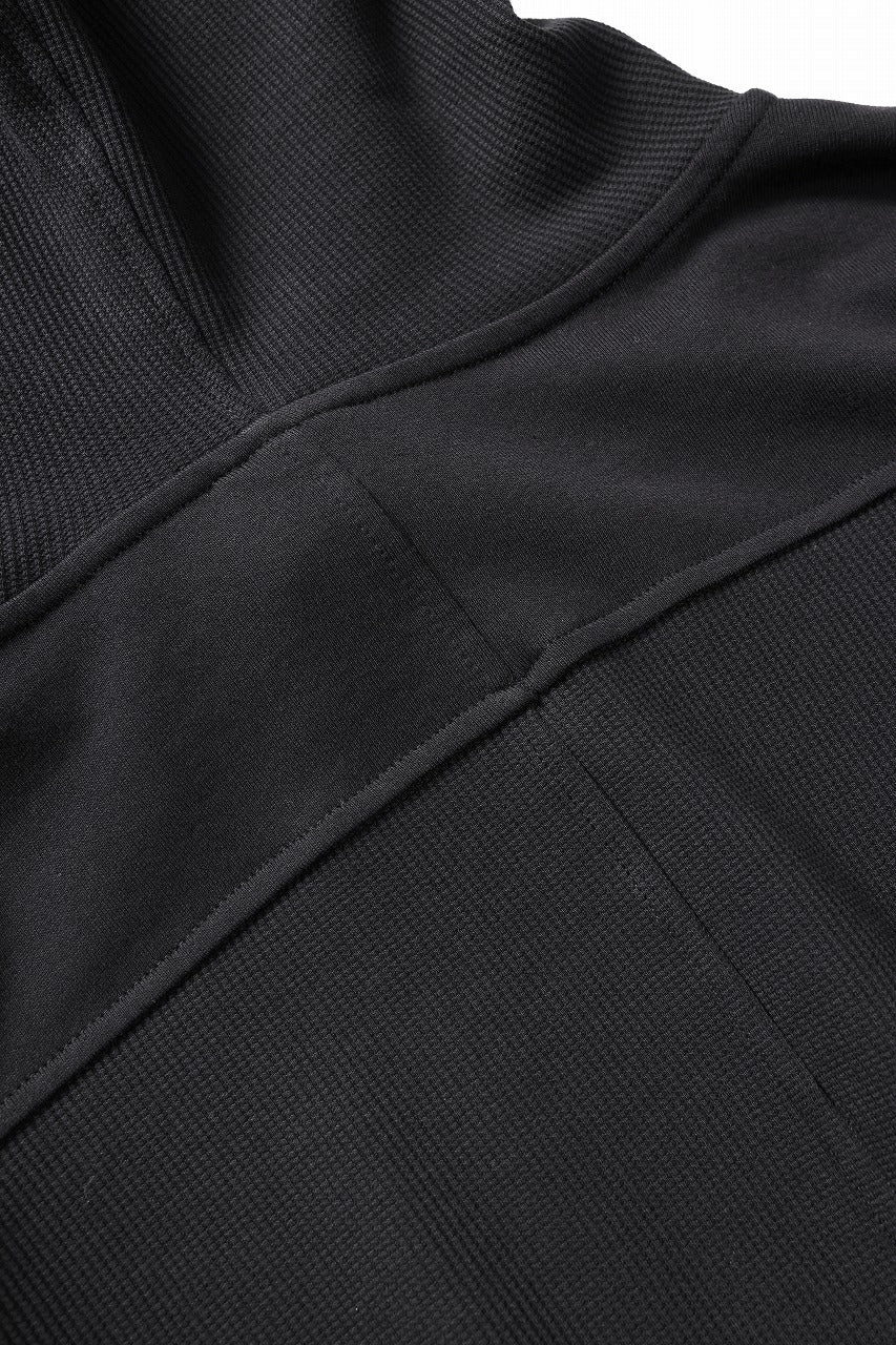 thom/krom OVERSIZED CROPPED HOODIE / STRUCTED SOFT JERSEY (BLACK) - Image 14