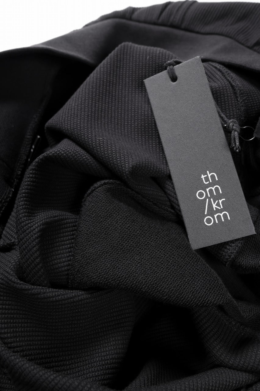thom/krom OVERSIZED CROPPED HOODIE / STRUCTED SOFT JERSEY (BLACK) - Image 15