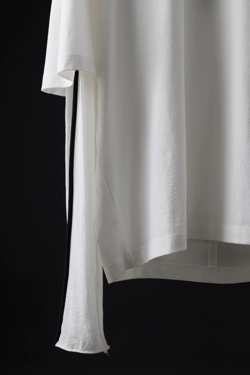thom/krom OVERSIZED LAYER PIPING SLEEVE TEE / COTTON JERSEY (CREAM) - Image 11