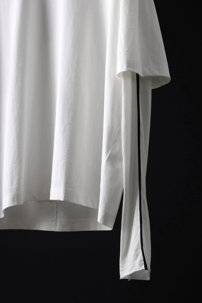 thom/krom OVERSIZED LAYER PIPING SLEEVE TEE / COTTON JERSEY (CREAM) - Image 16
