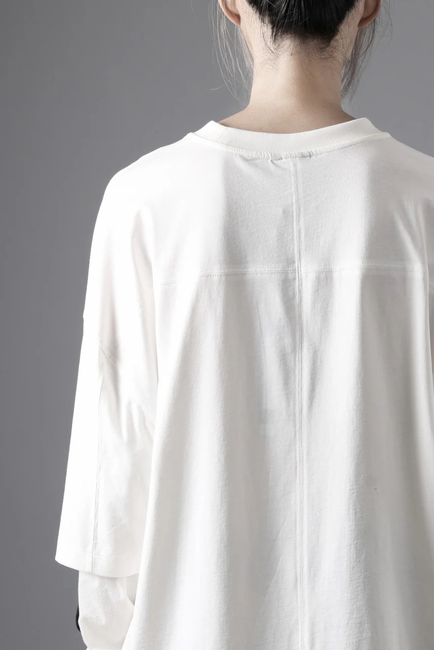 thom/krom OVERSIZED LAYER PIPING SLEEVE TEE / COTTON JERSEY (CREAM) - Image 23