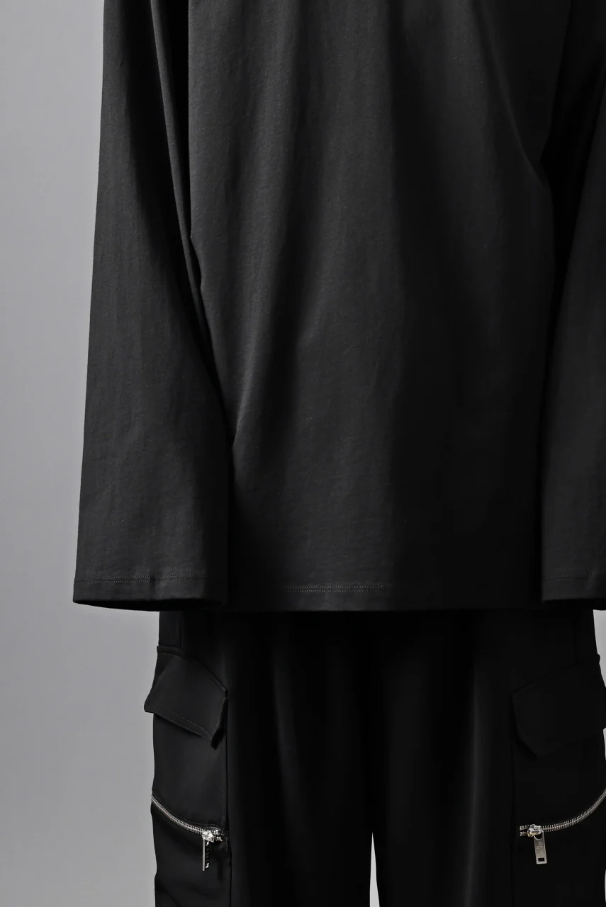 thom/krom OVERSIZED WIDE LONG SLEEVE TEE / COTTON JERSEY (BLACK) - Image 21