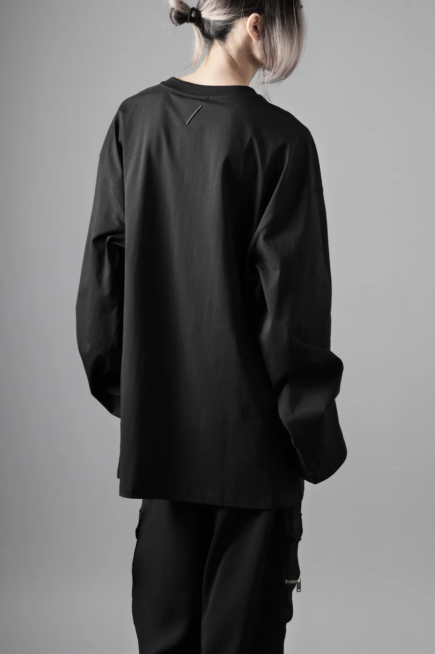 thom/krom OVERSIZED WIDE LONG SLEEVE TEE / COTTON JERSEY (BLACK) - Image 8