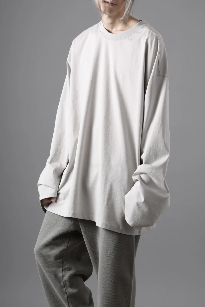 thom/krom OVERSIZED WIDE LONG SLEEVE TEE / COTTON JERSEY (SILVER) - Image 2