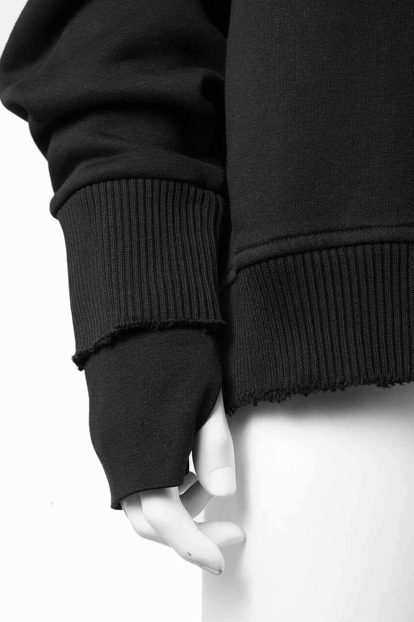 thom/krom RAGLAN SLEEVE HOODIE / SMOOTH SWEAT JERSEY (BLACK) - Image 15