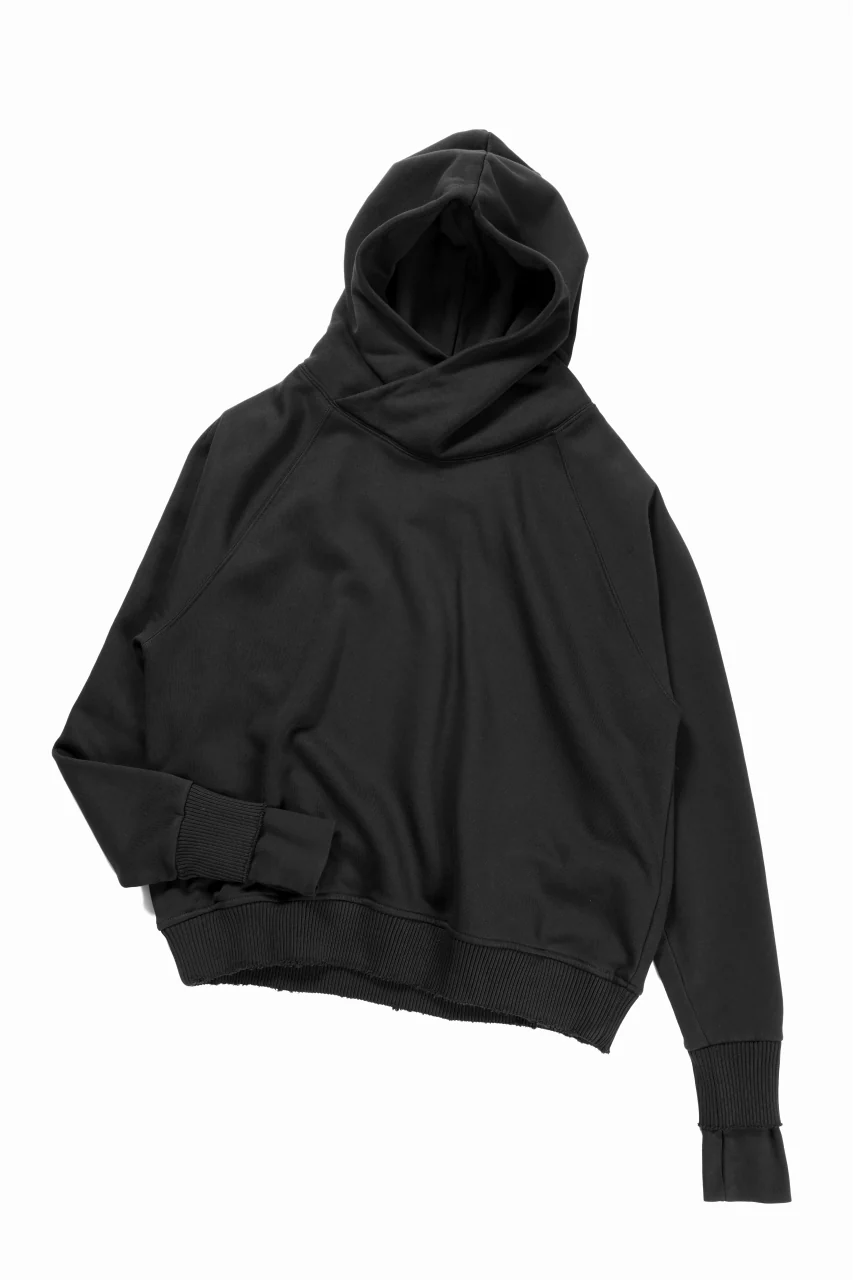 thom/krom RAGLAN SLEEVE HOODIE / SMOOTH SWEAT JERSEY (BLACK) - Image 5