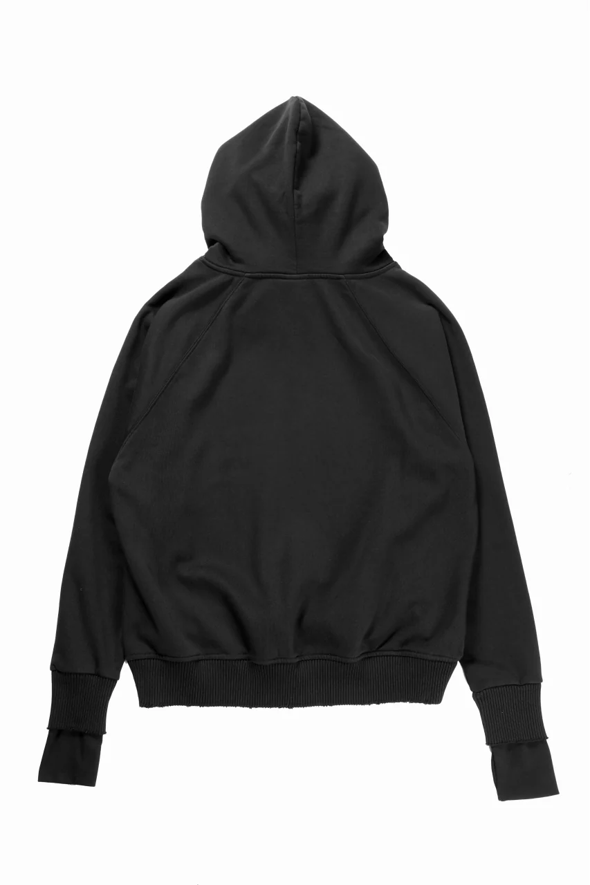 thom/krom RAGLAN SLEEVE HOODIE / SMOOTH SWEAT JERSEY (BLACK) - Image 6