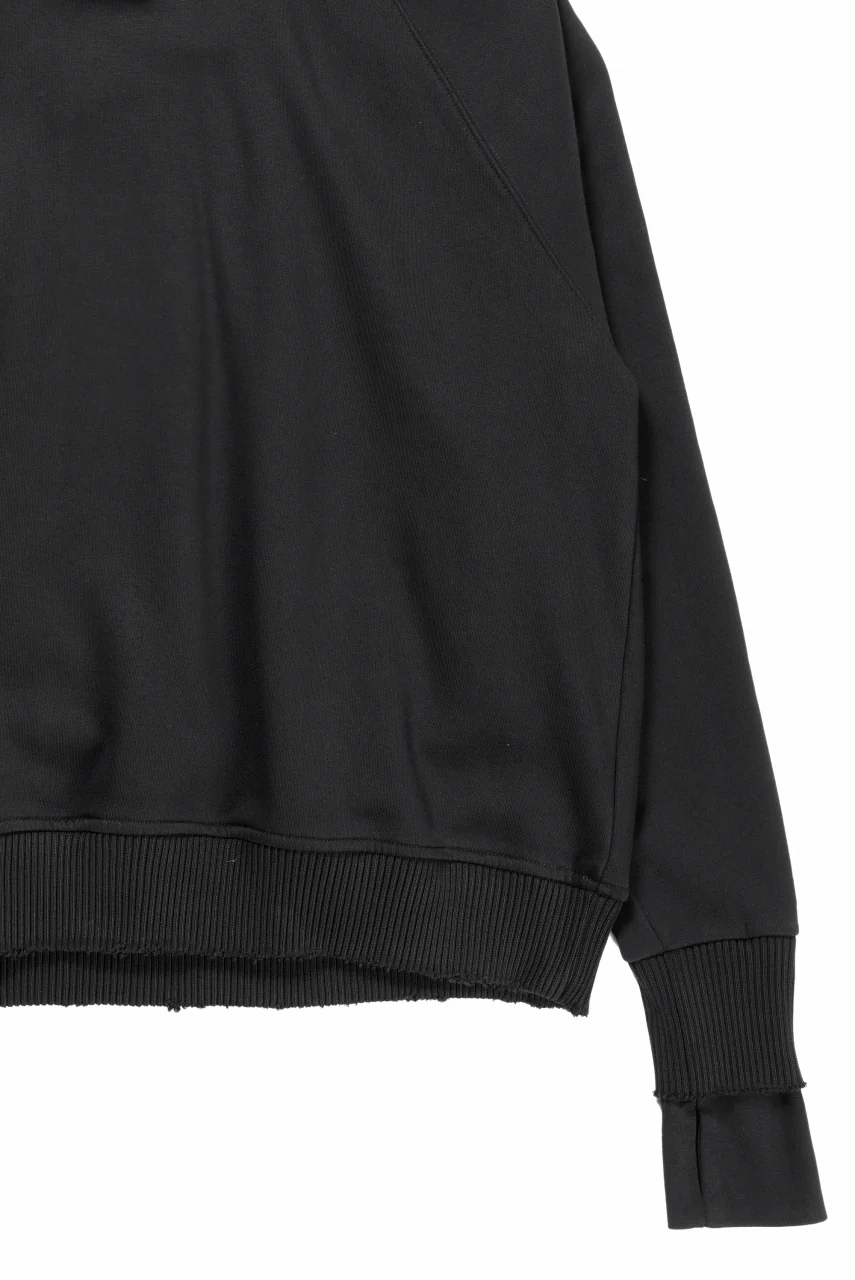 thom/krom RAGLAN SLEEVE HOODIE / SMOOTH SWEAT JERSEY (BLACK) - Image 7