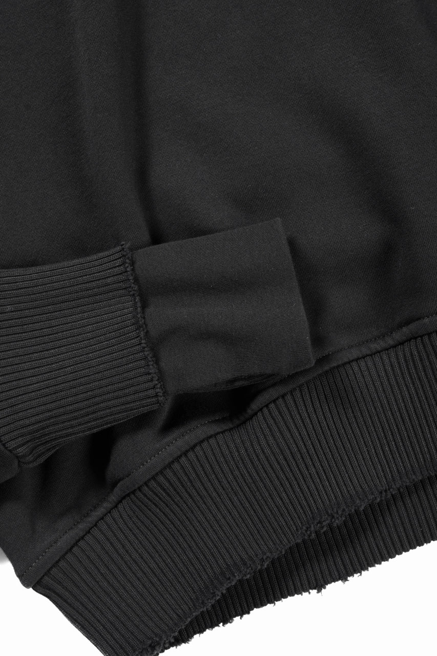thom/krom RAGLAN SLEEVE HOODIE / SMOOTH SWEAT JERSEY (BLACK) - Image 8