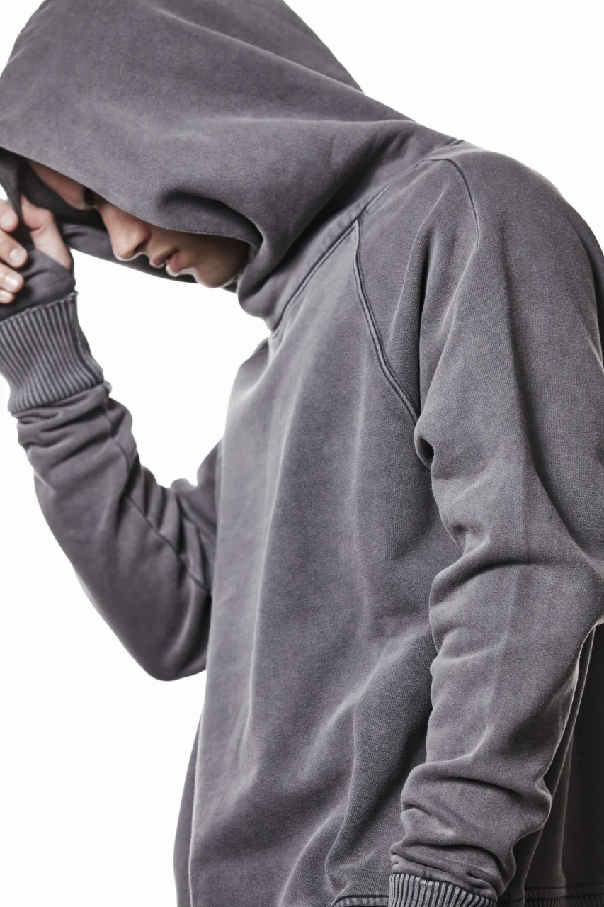 thom/krom RAGLAN SLEEVE HOODIE / SMOOTH SWEAT JERSEY (USED GREY) - Image 17