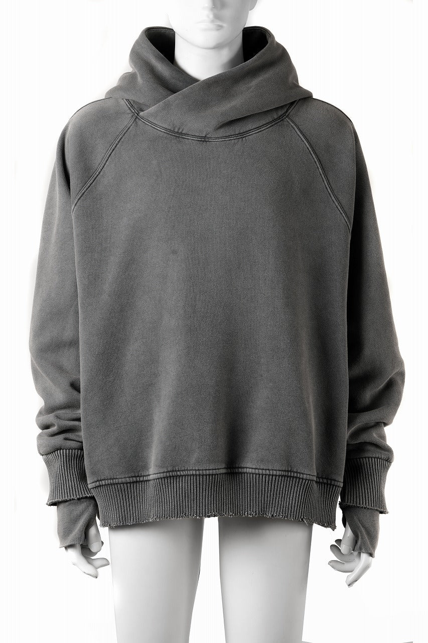 thom/krom RAGLAN SLEEVE HOODIE / SMOOTH SWEAT JERSEY (USED GREY) - Image 2