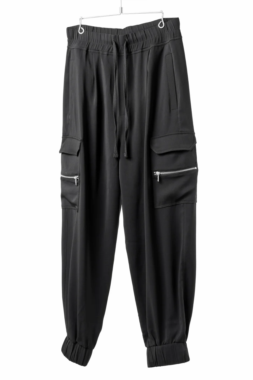 thom/krom RELAXED FIT CARGO TROUSERS / ELASTIC VISCOSE (BLACK) - Image 11