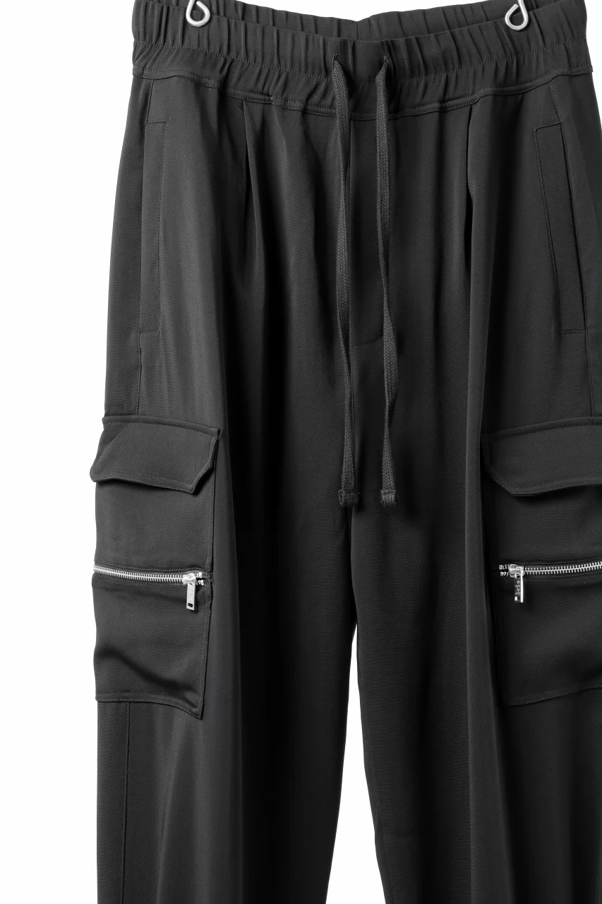 thom/krom RELAXED FIT CARGO TROUSERS / ELASTIC VISCOSE (BLACK) - Image 13